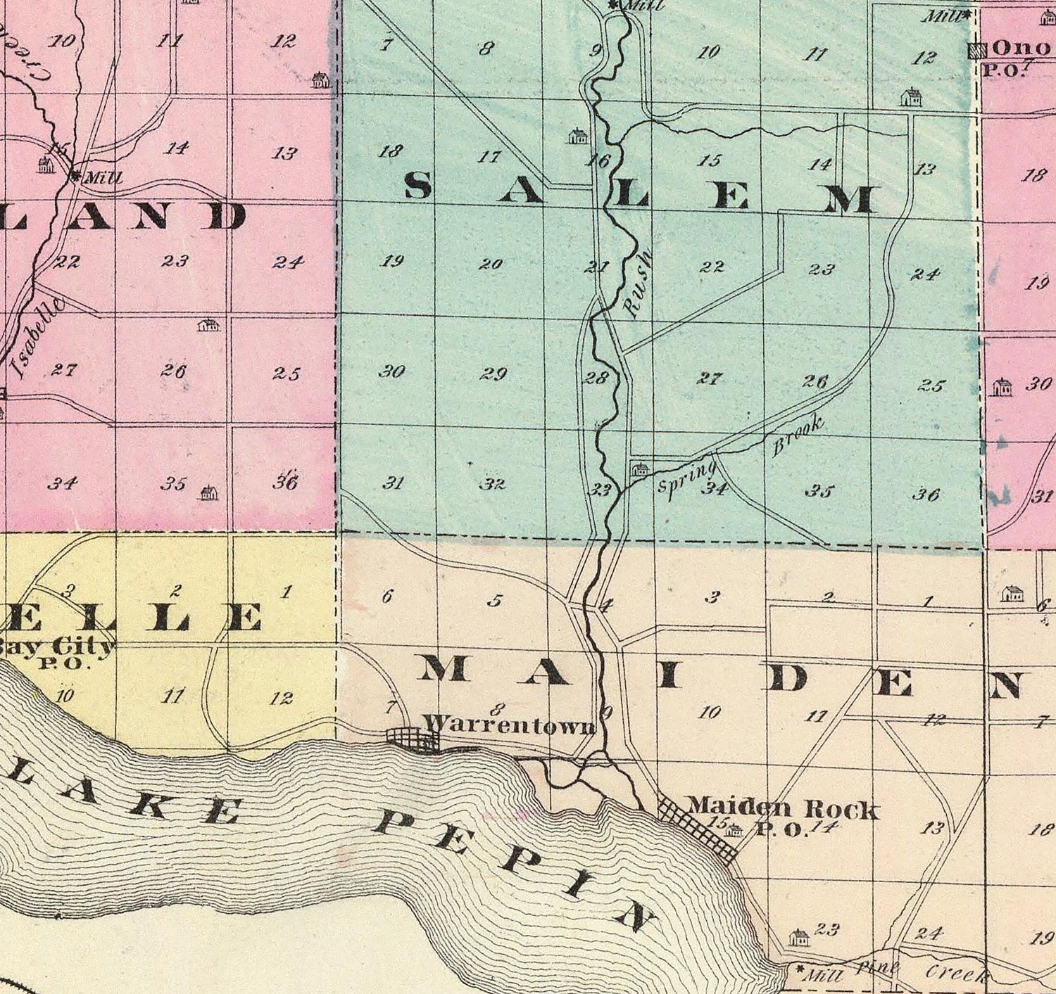 1878 Map of Pierce County Wisconsin