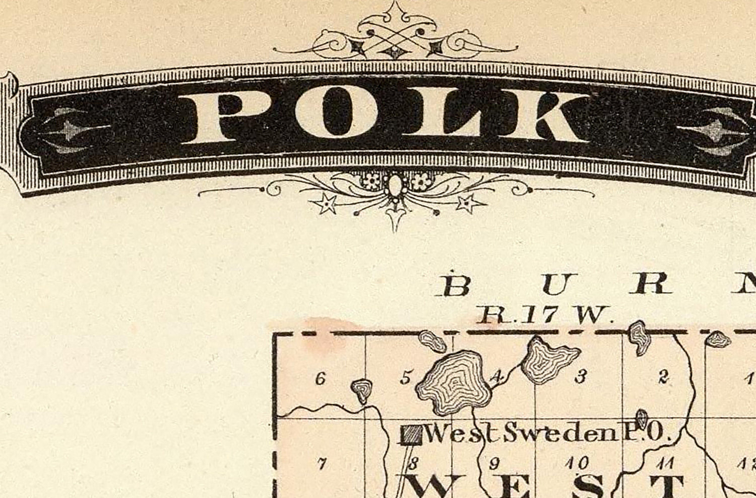 1878 Map of Polk County Wisconsin