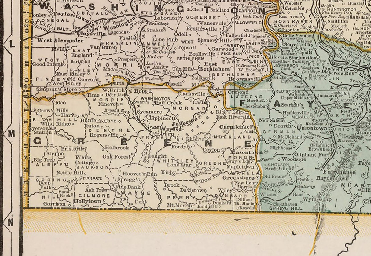 1899 Map of Pennsylvania
