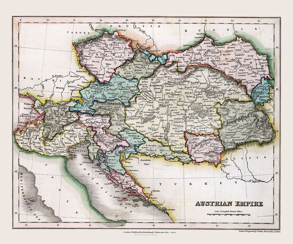 1832 Map of Austrian Empire