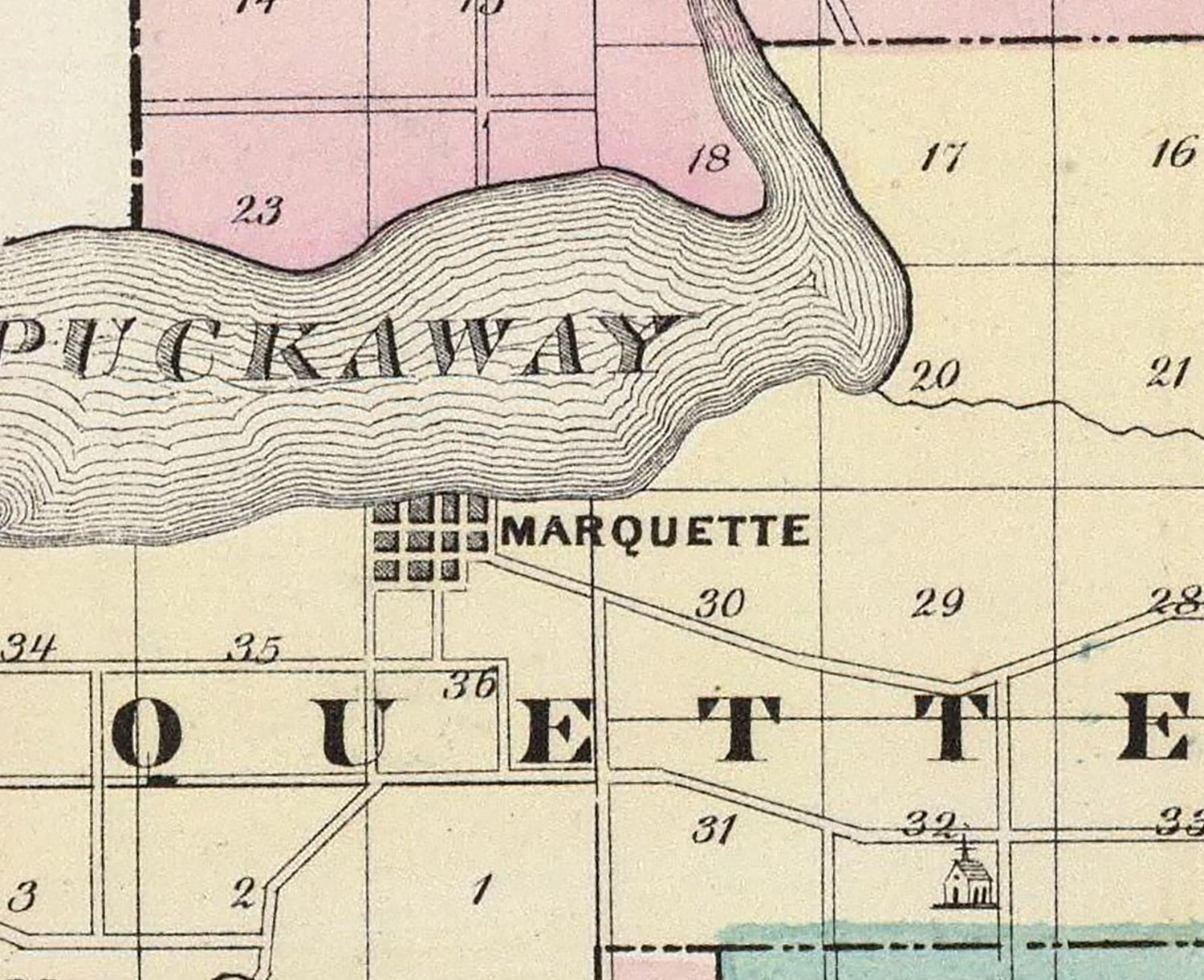 1878 Map of Green Lake County Wisconsin