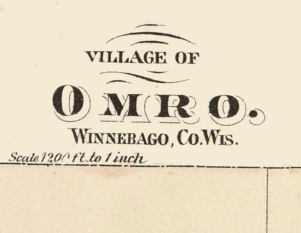 1878 Town Map of Omro Wisconsin