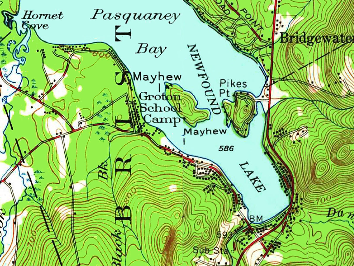 1965 Map of Newfound Lake New Hampshire