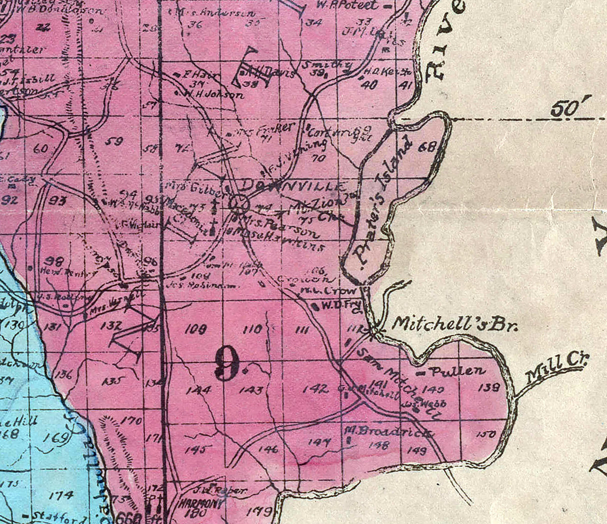 1908 Map of Whitfield County Georgia