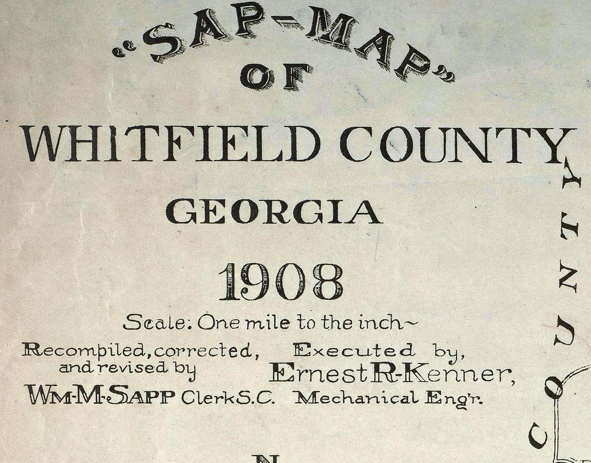 1908 Map of Whitfield County Georgia