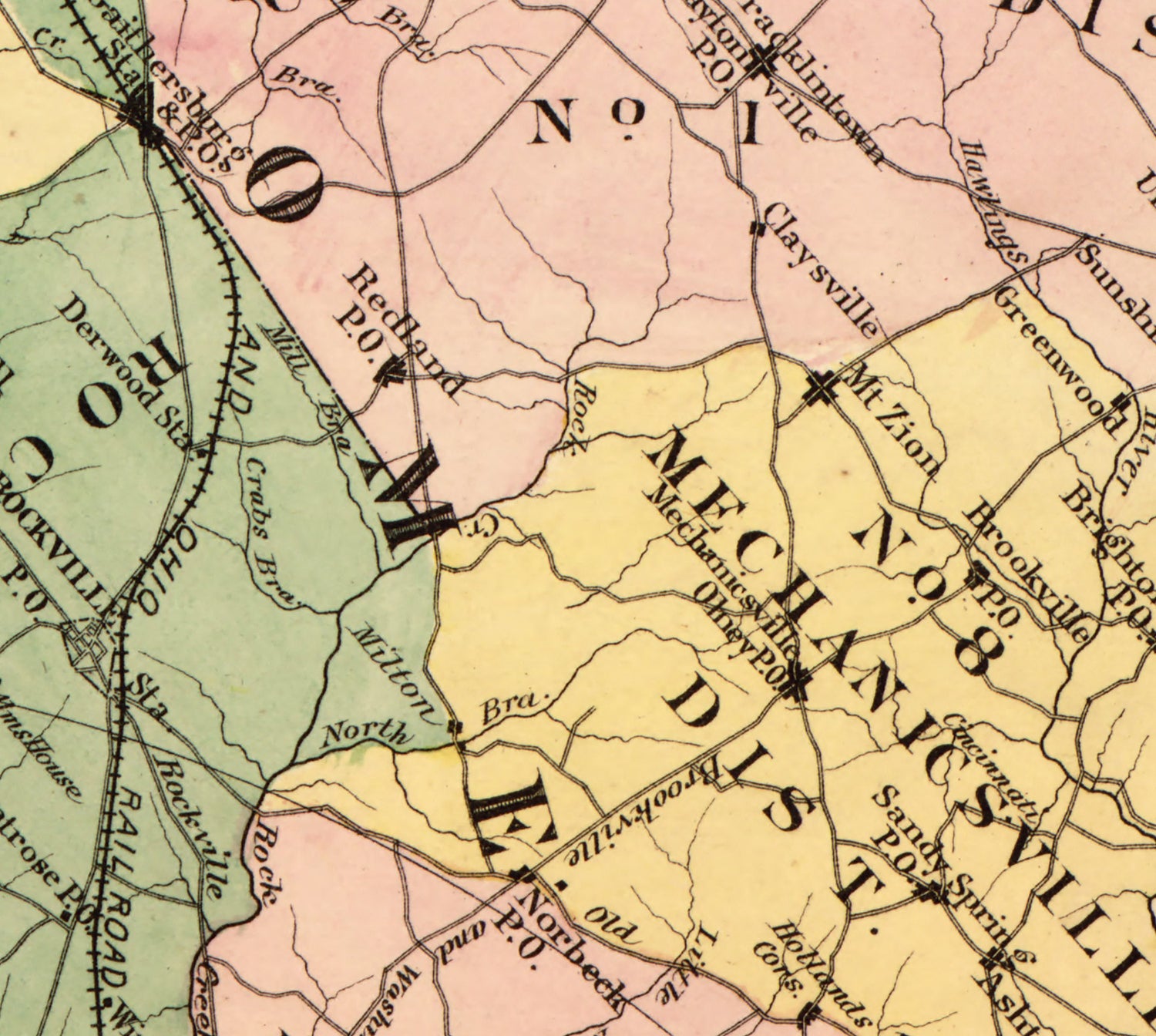 1879 Map of Montgomery County Maryland