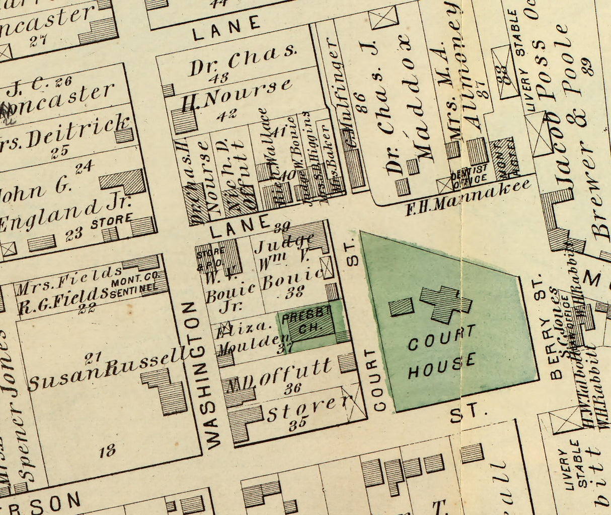 1879 Map of Rockville Maryland