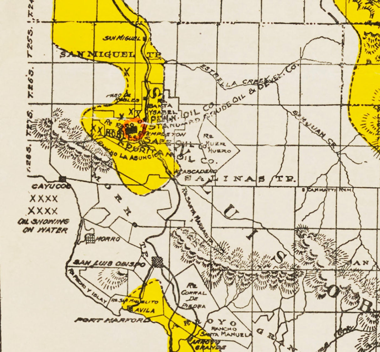1900 Map of California Oil Fields