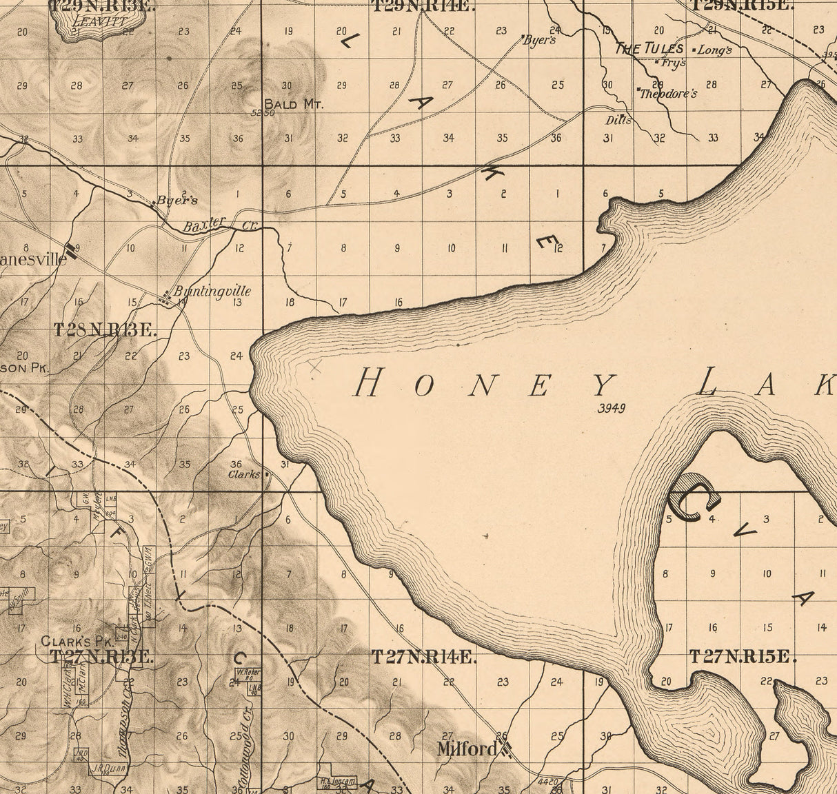 1892 Map of Plumas County California