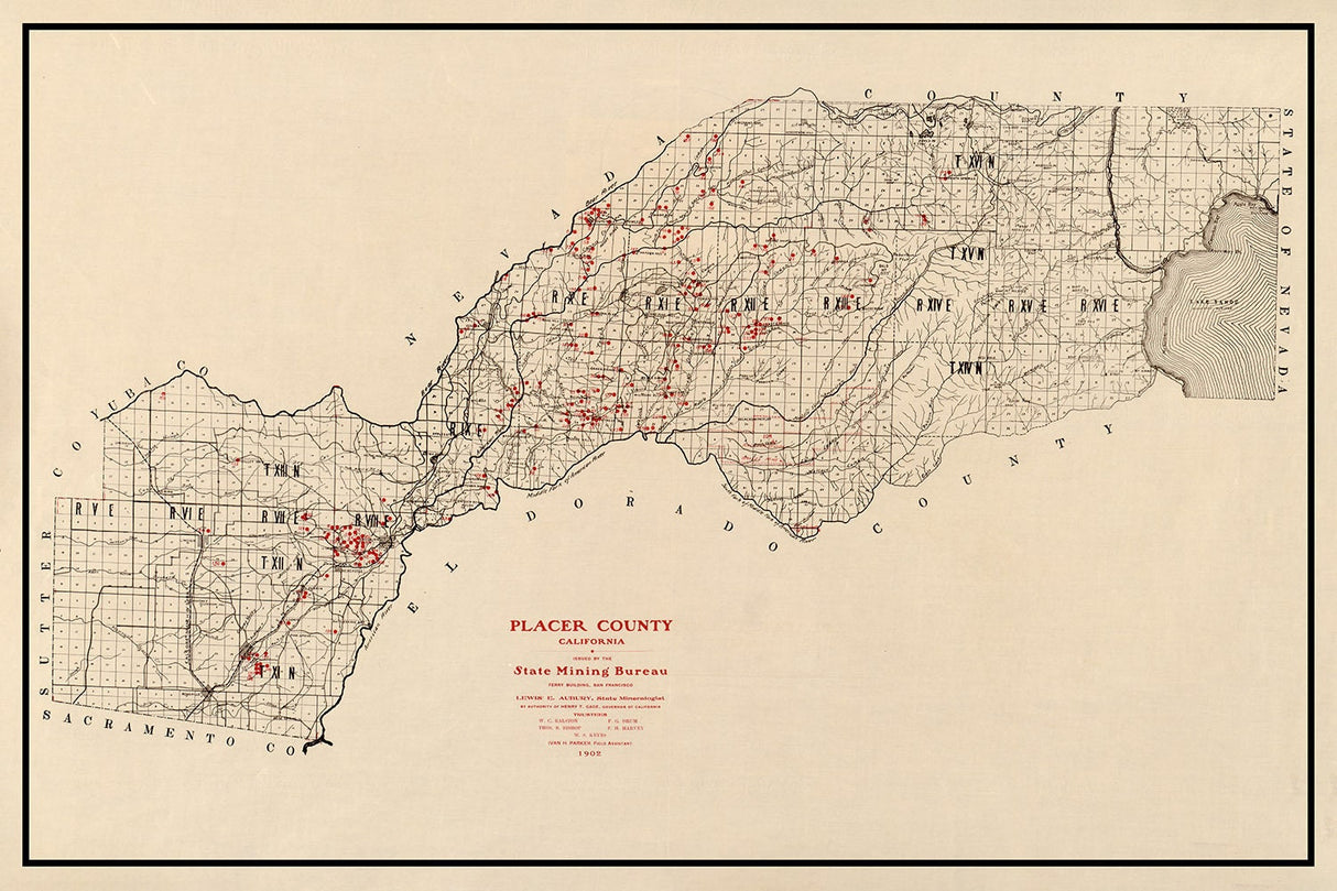 1902 Map of Placer County California