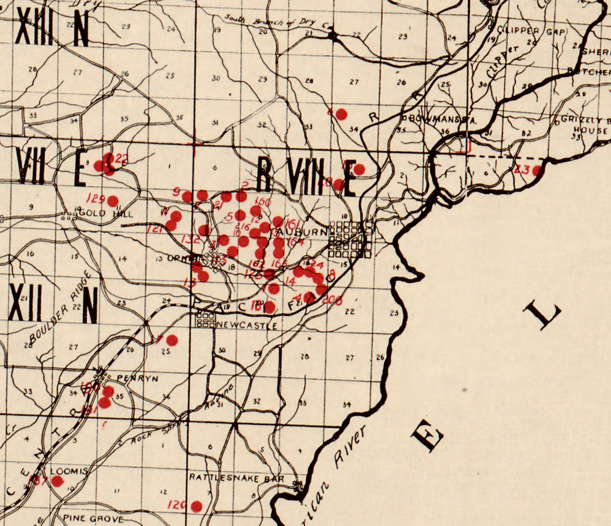 1902 Map of Placer County California