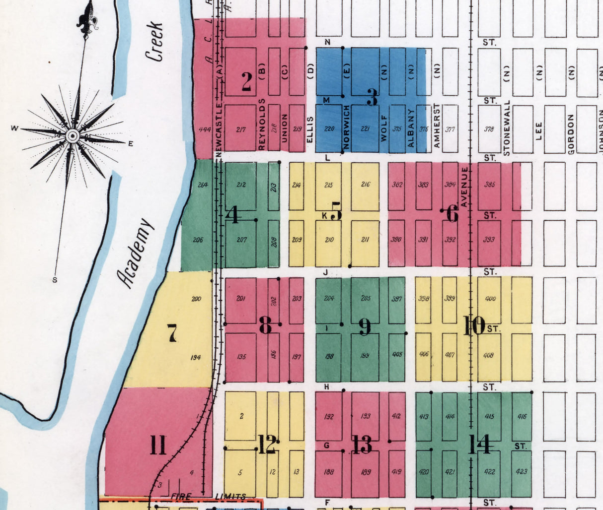 1908 Town Map of Brunswick Glynn County Georgia