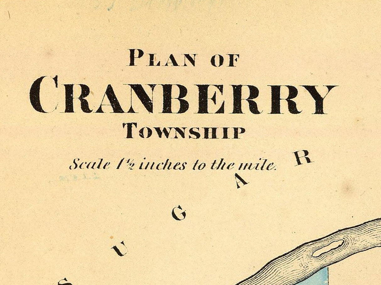 1865 Map of Cranberry Township Venango County Pennsylvania Oil Region