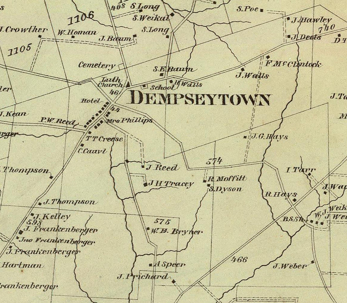 1865 Map of Oakland Township Venango County Pennsylvania Oil Region