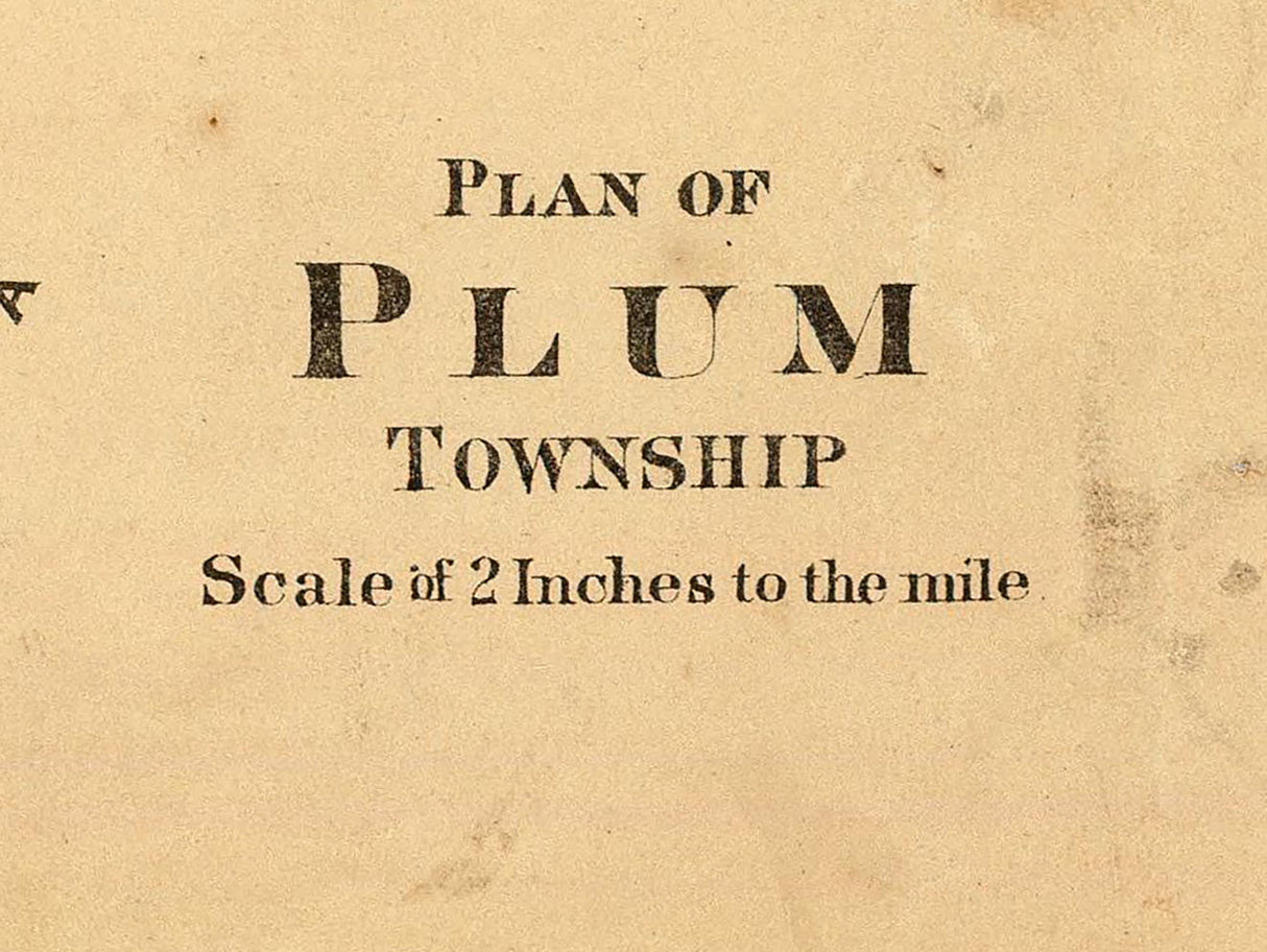 1865 Map of Plum Township Venango County Pennsylvania Oil Region