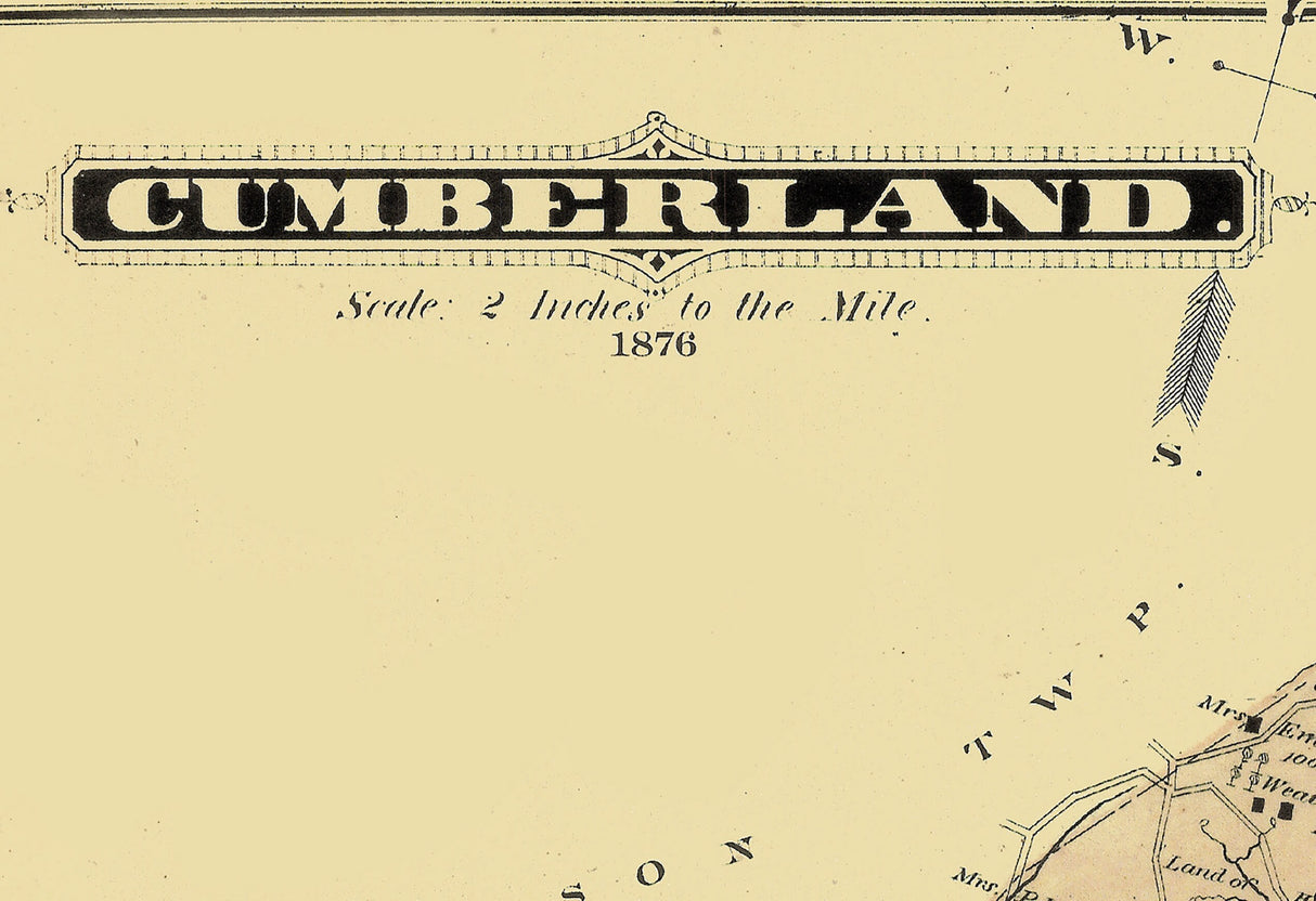 1876 Map of Cumberland Township Greene County Pennsylvania