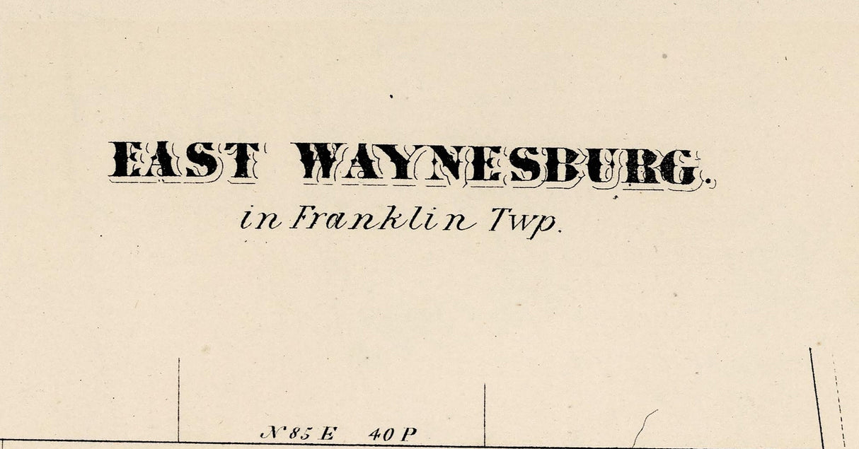 1876 Map of East Waynesburg and Jacktown Greene County Pennsylvania