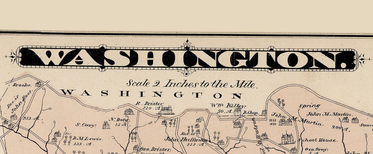 1876 Map of Washington Township Greene County Pennsylvania