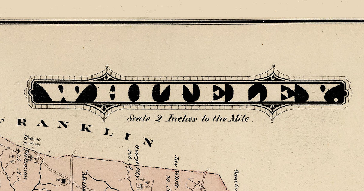 1876 Map of Whiteley Township Greene County Pennsylvania