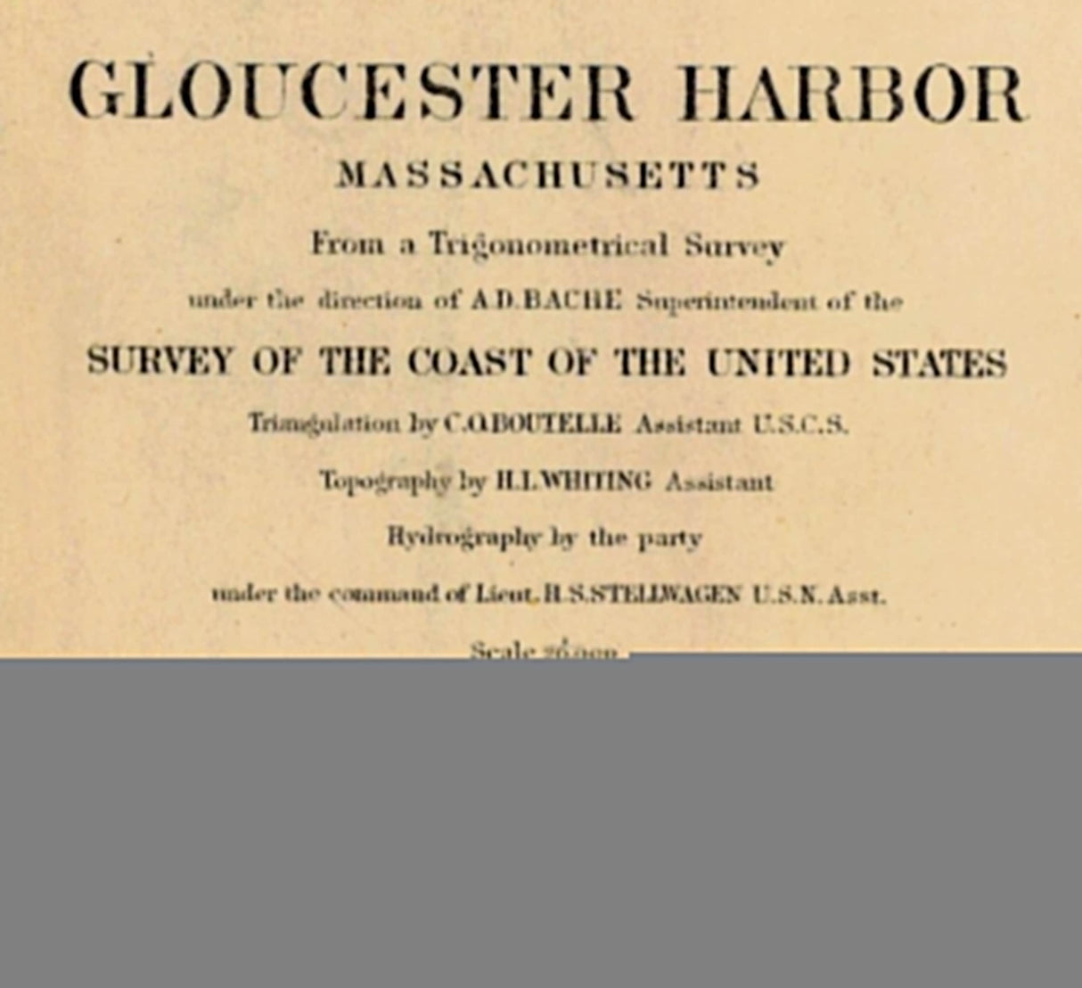 1855 Nautical Map of Gloucester Harbor Massachusetts