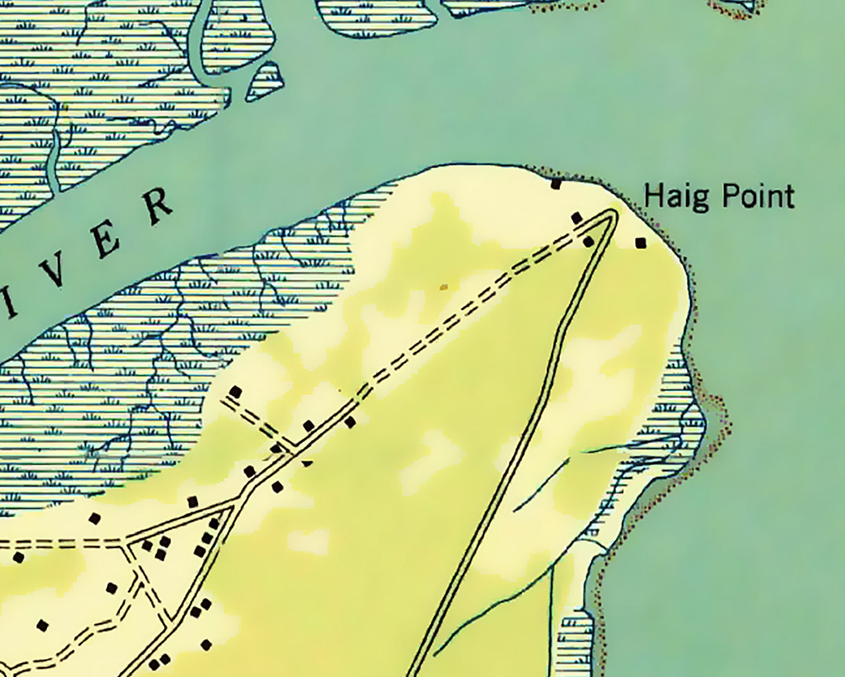 1945 Map of Daufuskie Island South Carolina