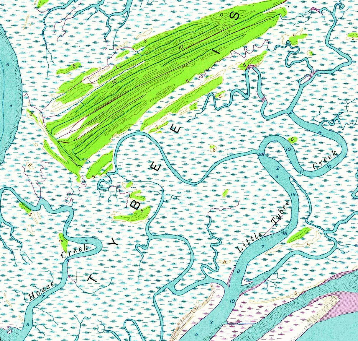 1976 Map of Tybee Island Georgia Savannah Beach