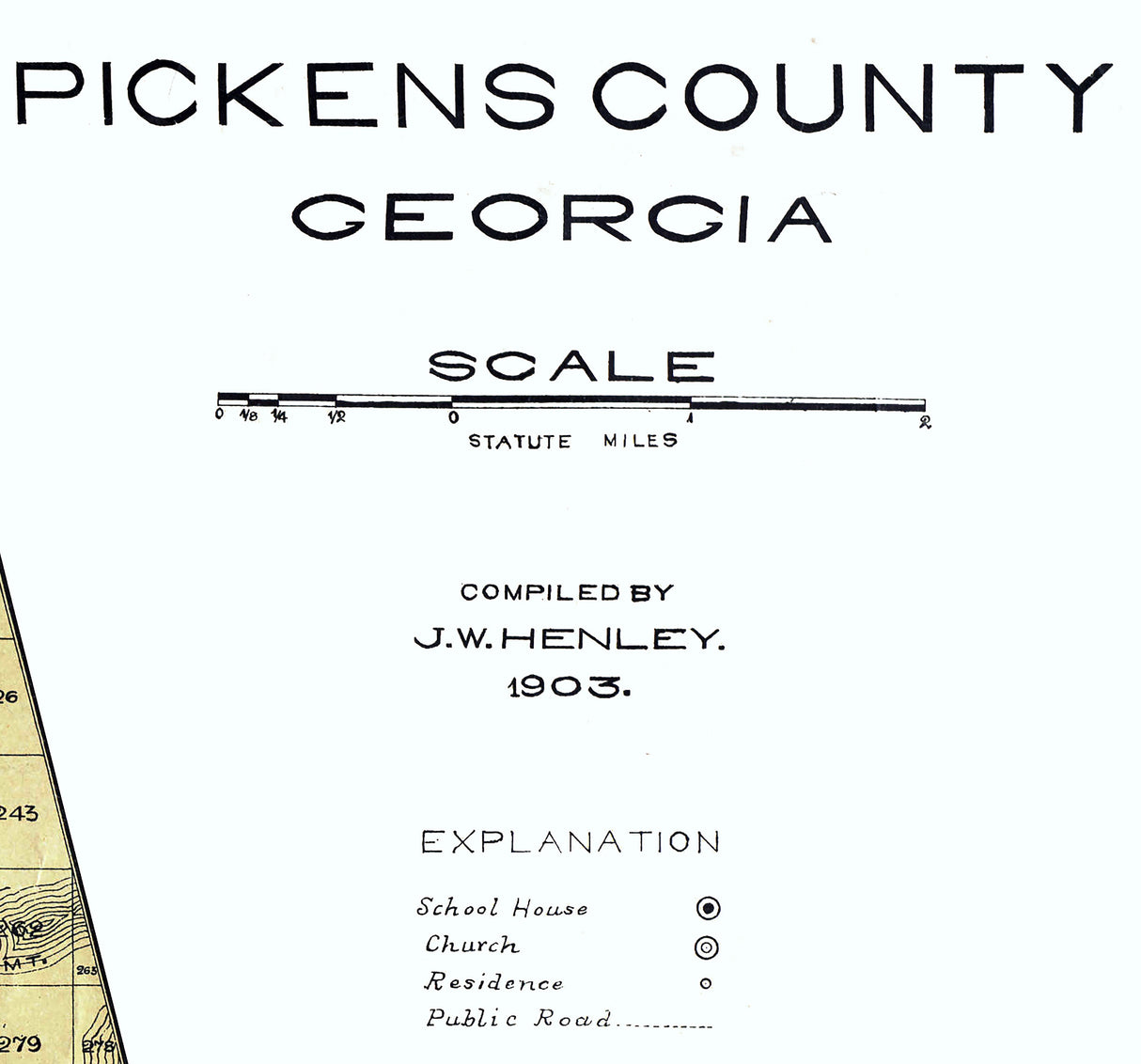 1903 Map of Pickens County Georgia