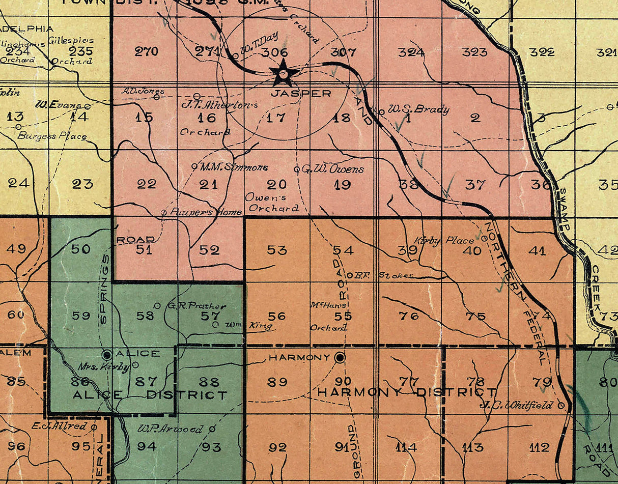 1903 Map of Pickens County Georgia