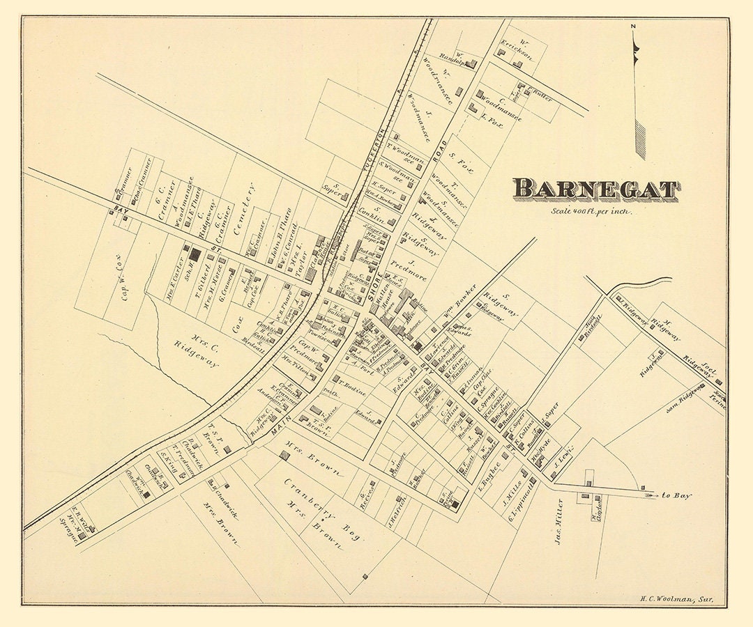 1878 Map of Barnegat New Jersey