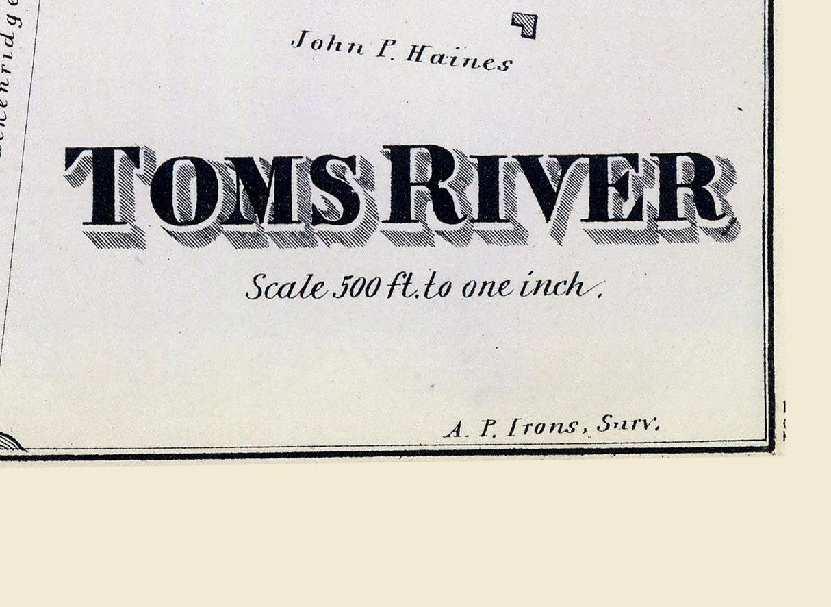 1878 Map of Toms River New Jersey