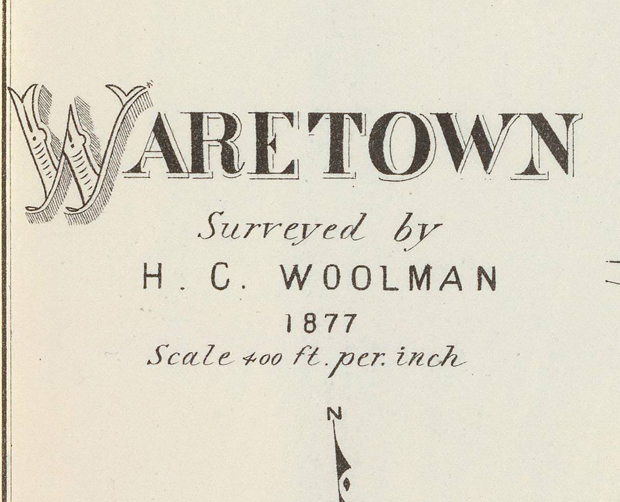 1878 Map of Waretown New Jersey