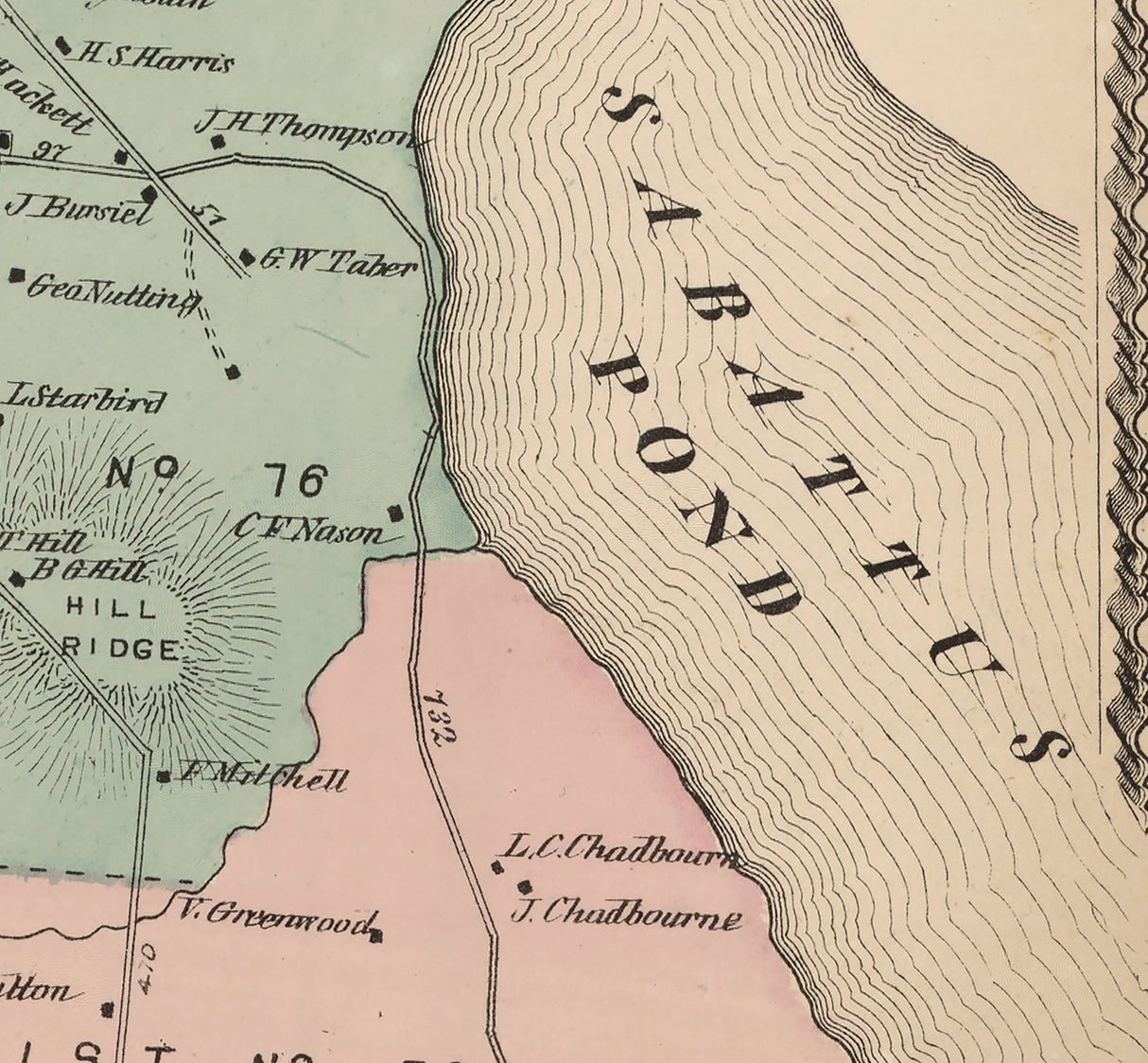1873 Map of Greene Township Androscoggin County Maine
