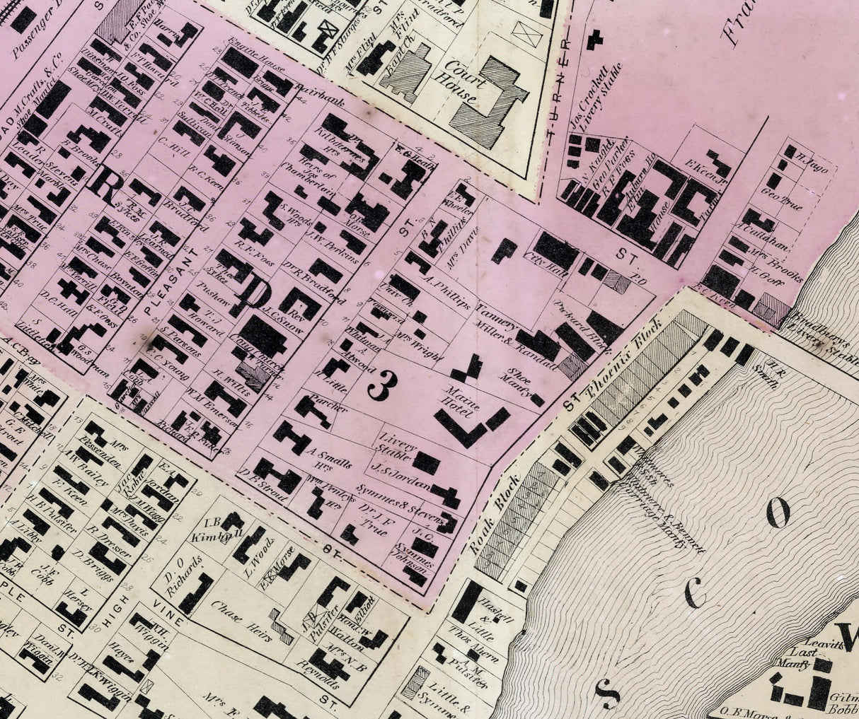 1873 Map of Lewiston and Auburn Maine