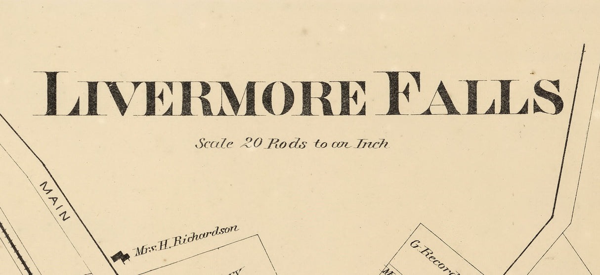 1873 Map of Livermore Falls Androscoggin County Maine