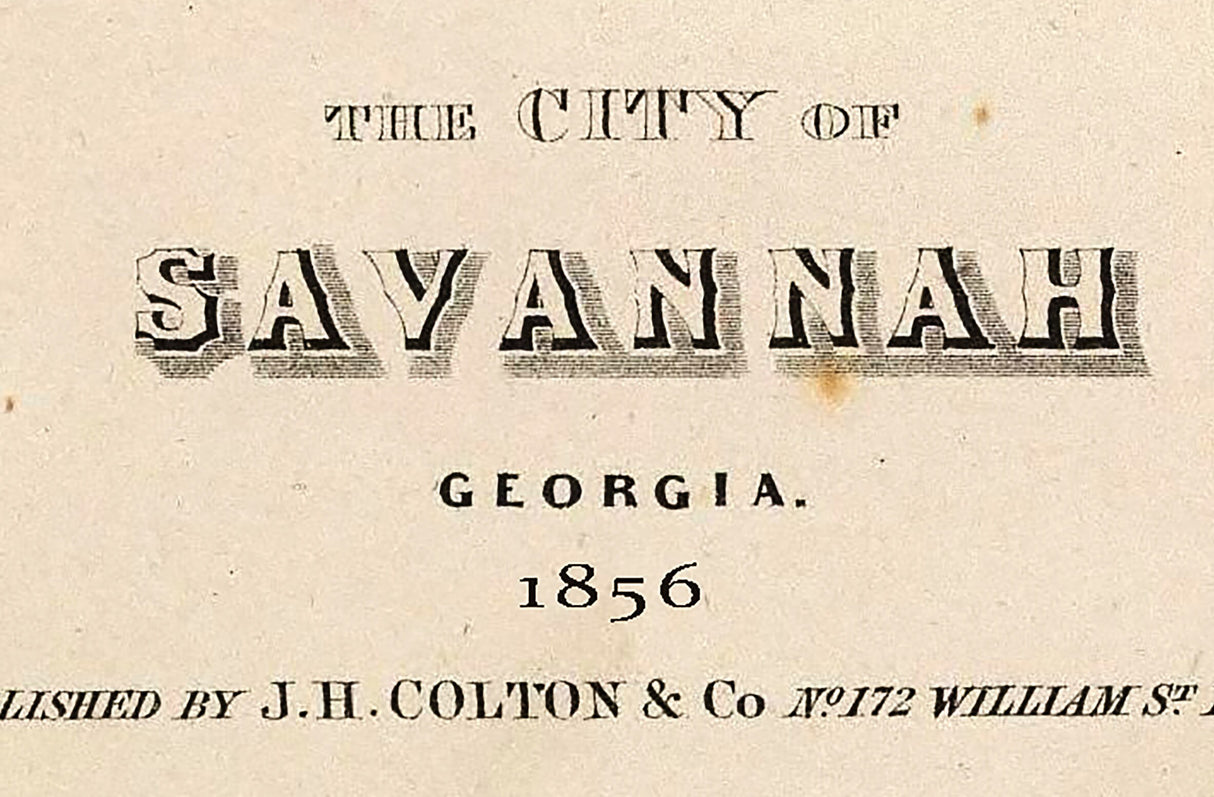 1856 Map of Savannah Georgia