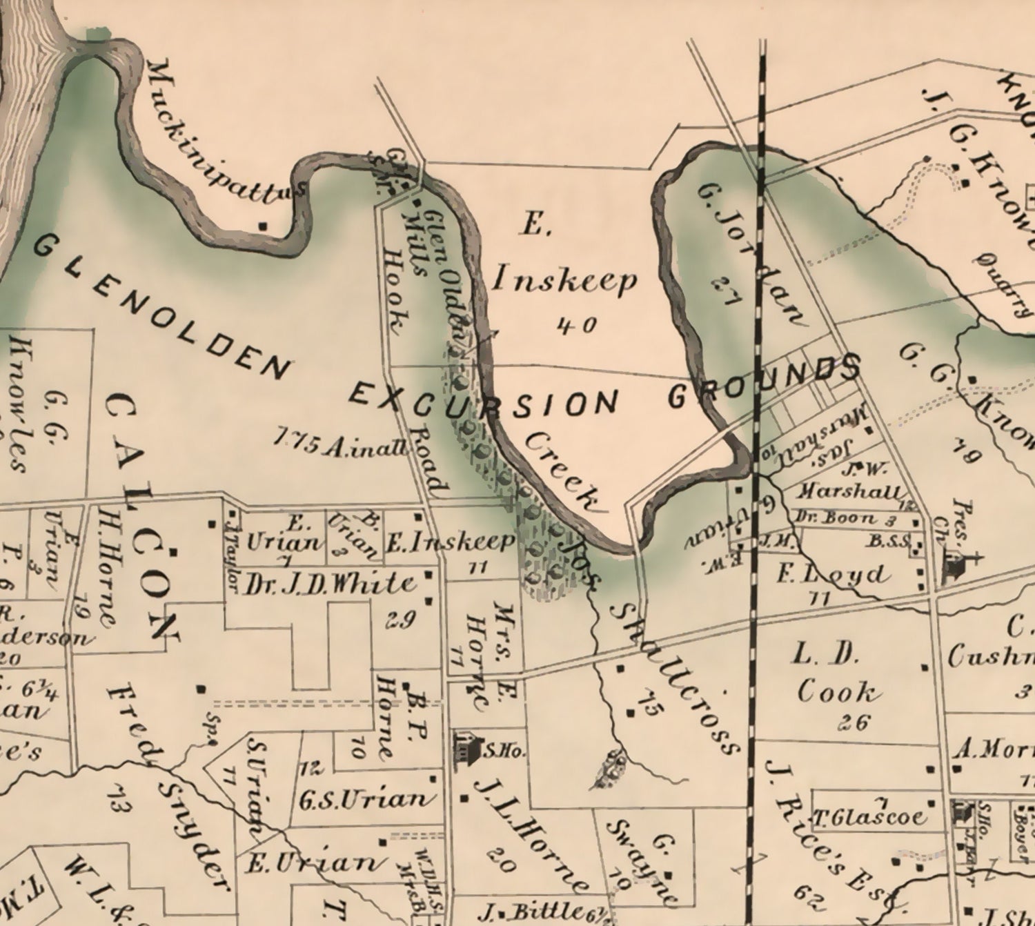 1875 Map of Darby Township Delaware County Pennsylvania