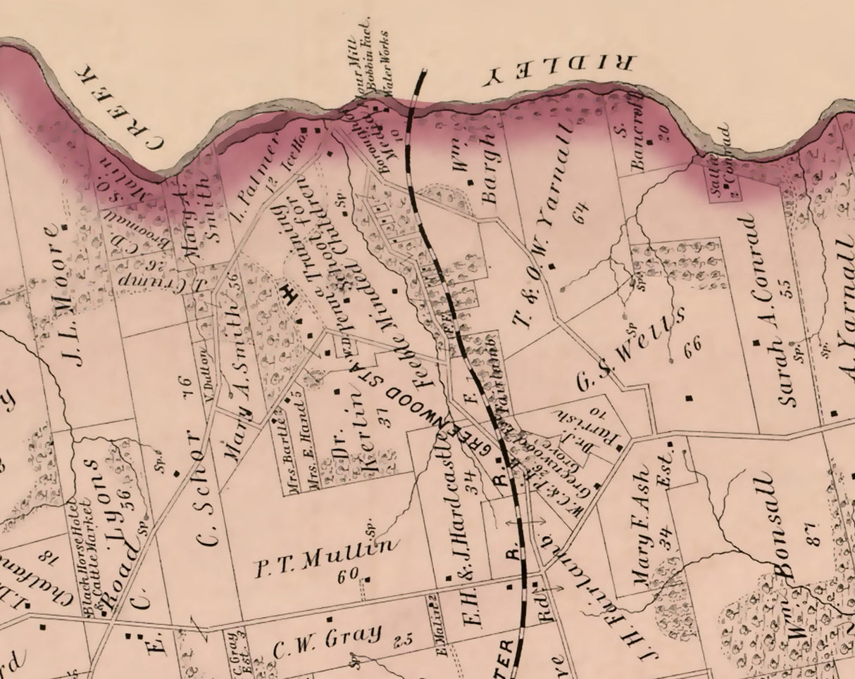 1875 Map of Middletown Township Delaware County Pennsylvania