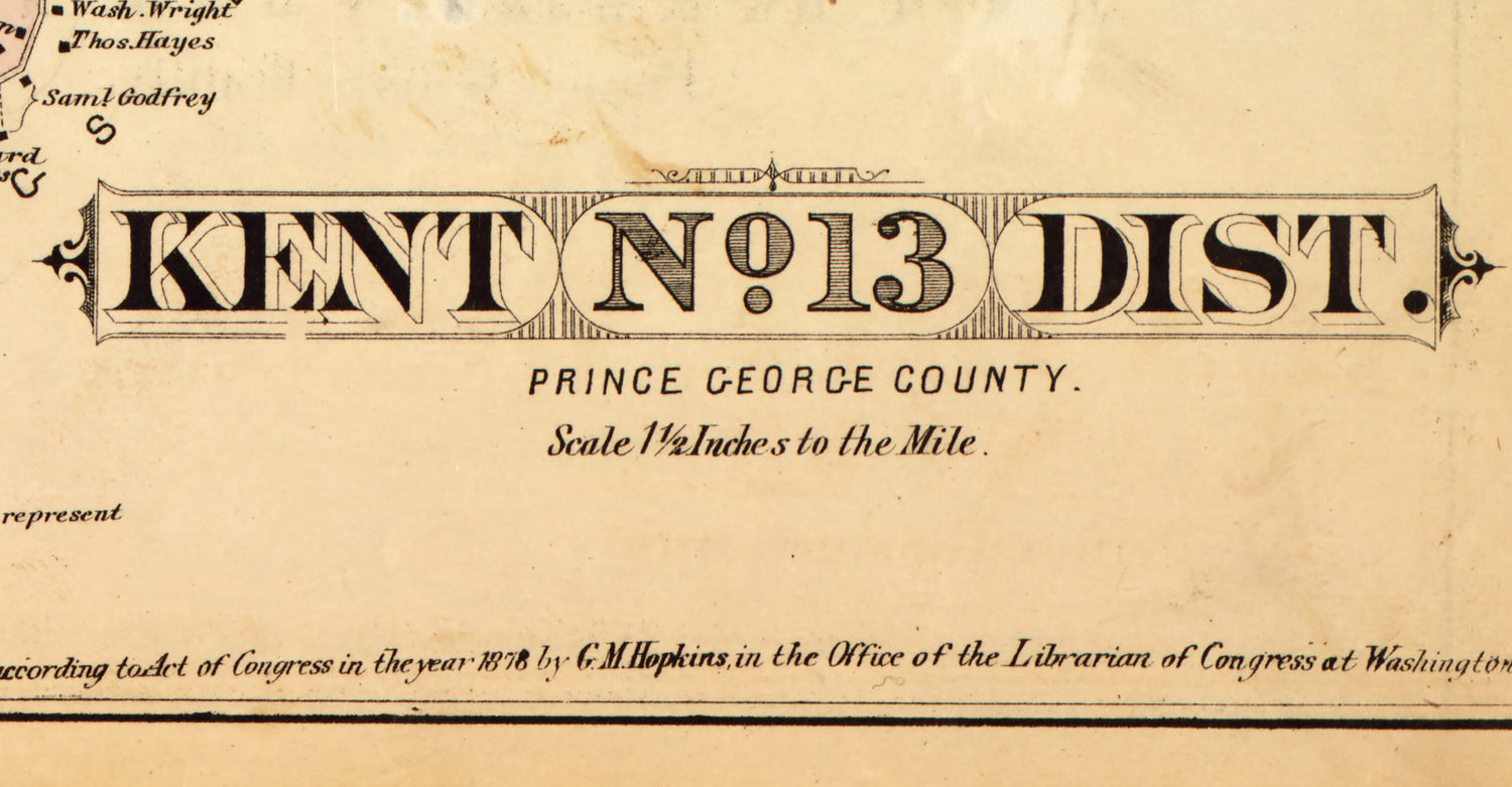 1879 Map of Kent District Montgomery County Maryland