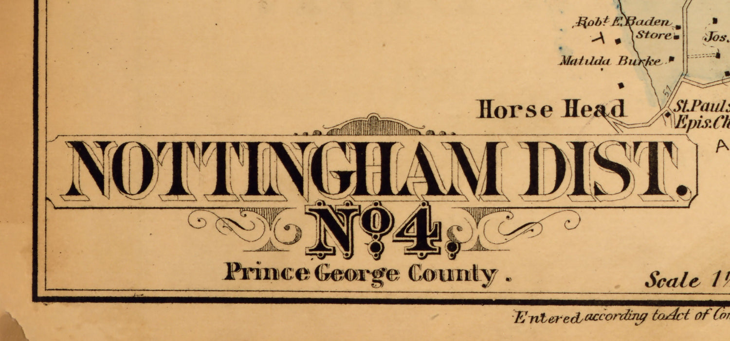 1879 Map of Nottingham District Montgomery County Maryland