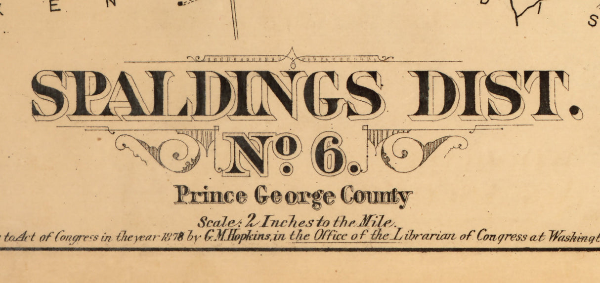 1879 Map of Spaldings District Montgomery County Maryland