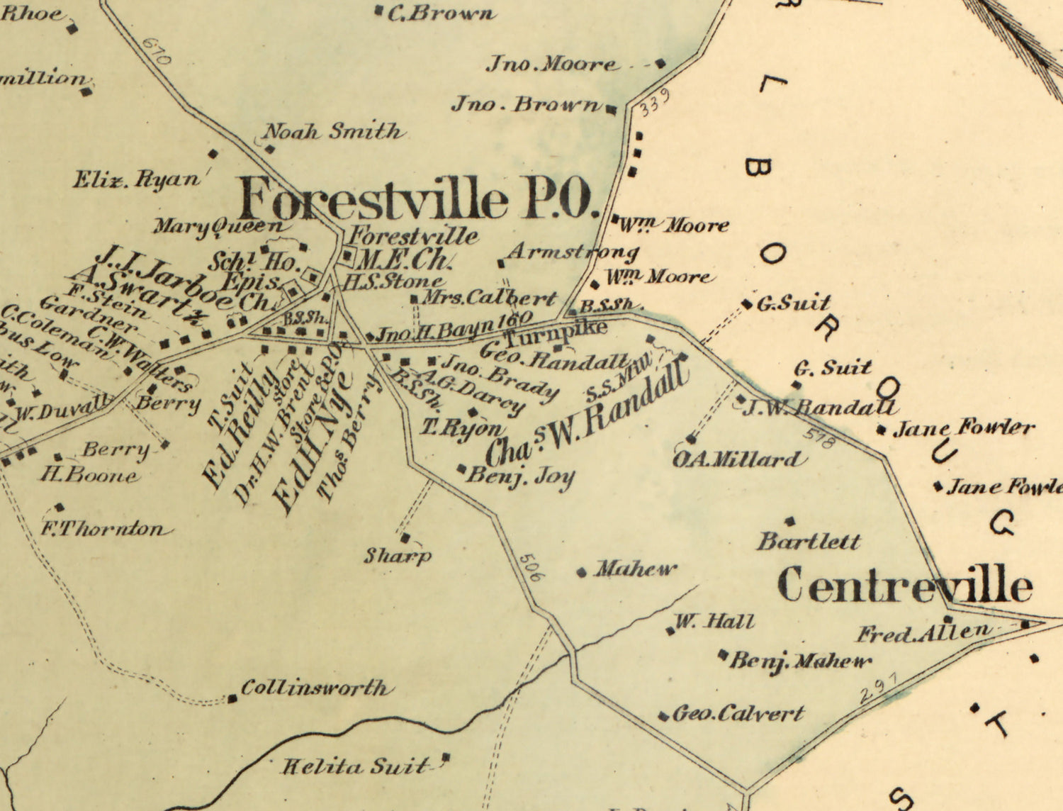 1879 Map of Spaldings District Montgomery County Maryland