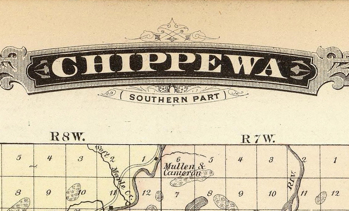 1878 Map of Chippewa County Wisconsin
