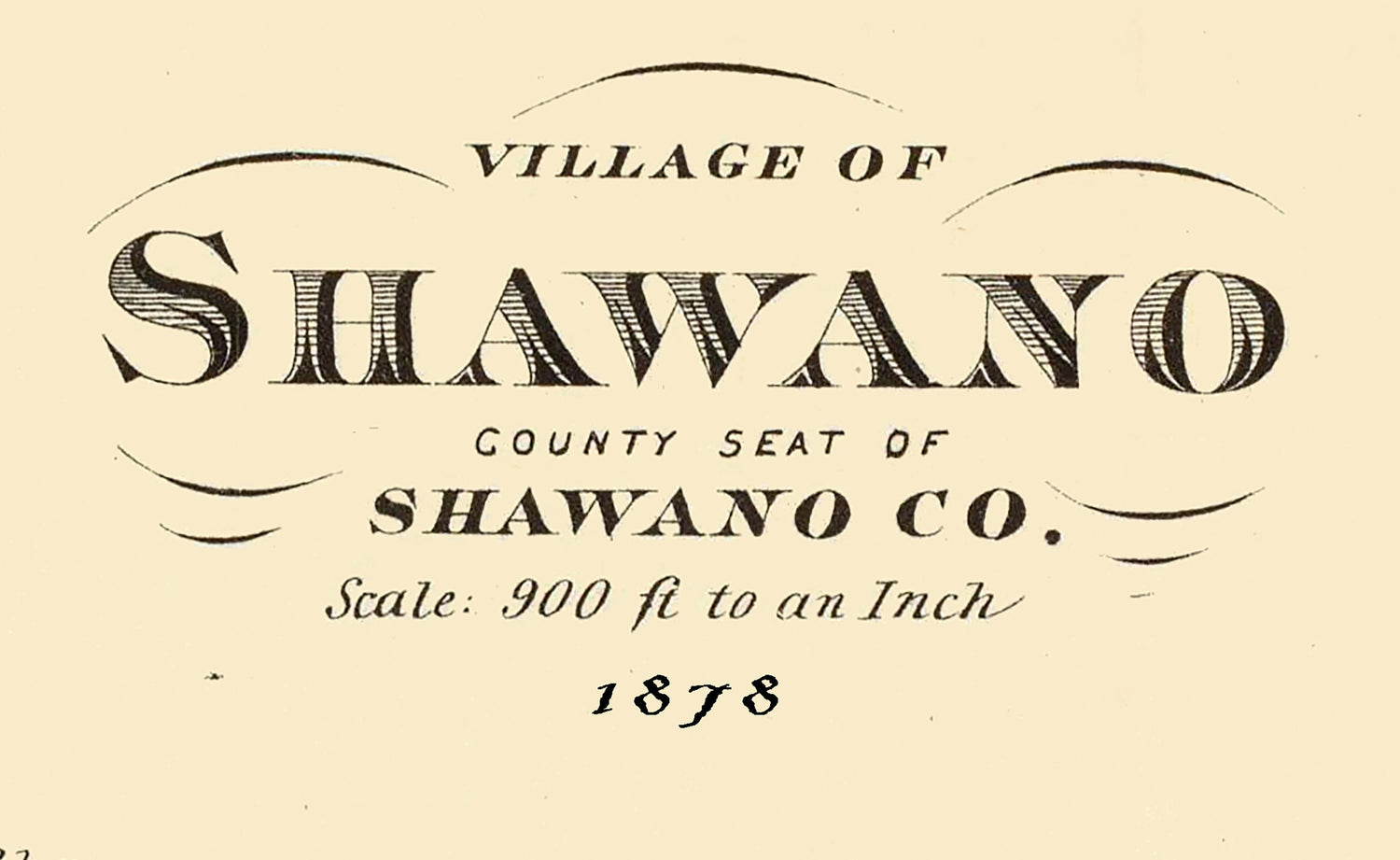 1878 Map of Shawano Wisconsin