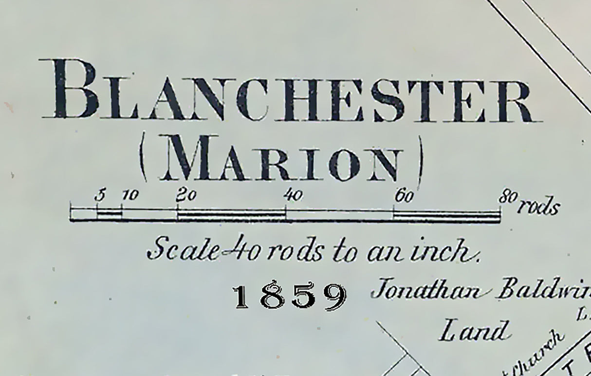 1859 Map of Blanchester Clinton County Ohio