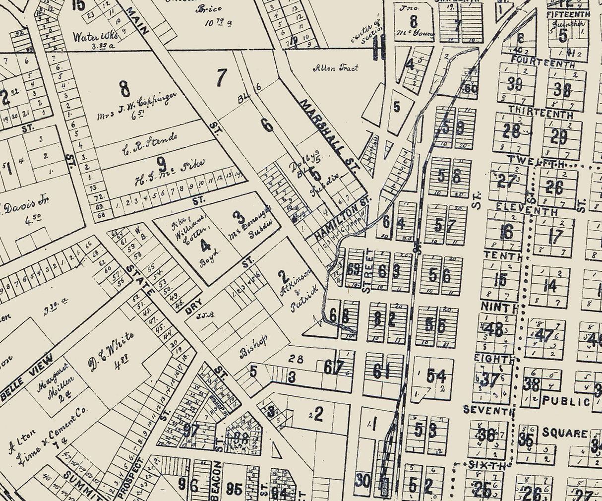 1892 Map of Alton Madison County Illinois