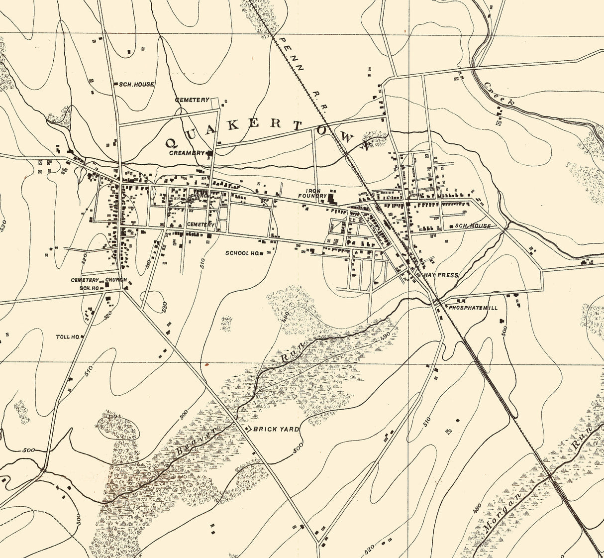 1881 Map of Quakertown Region Bucks County Pennsylvania
