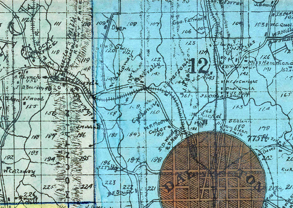 1908 Map of Whitfield County Georgia