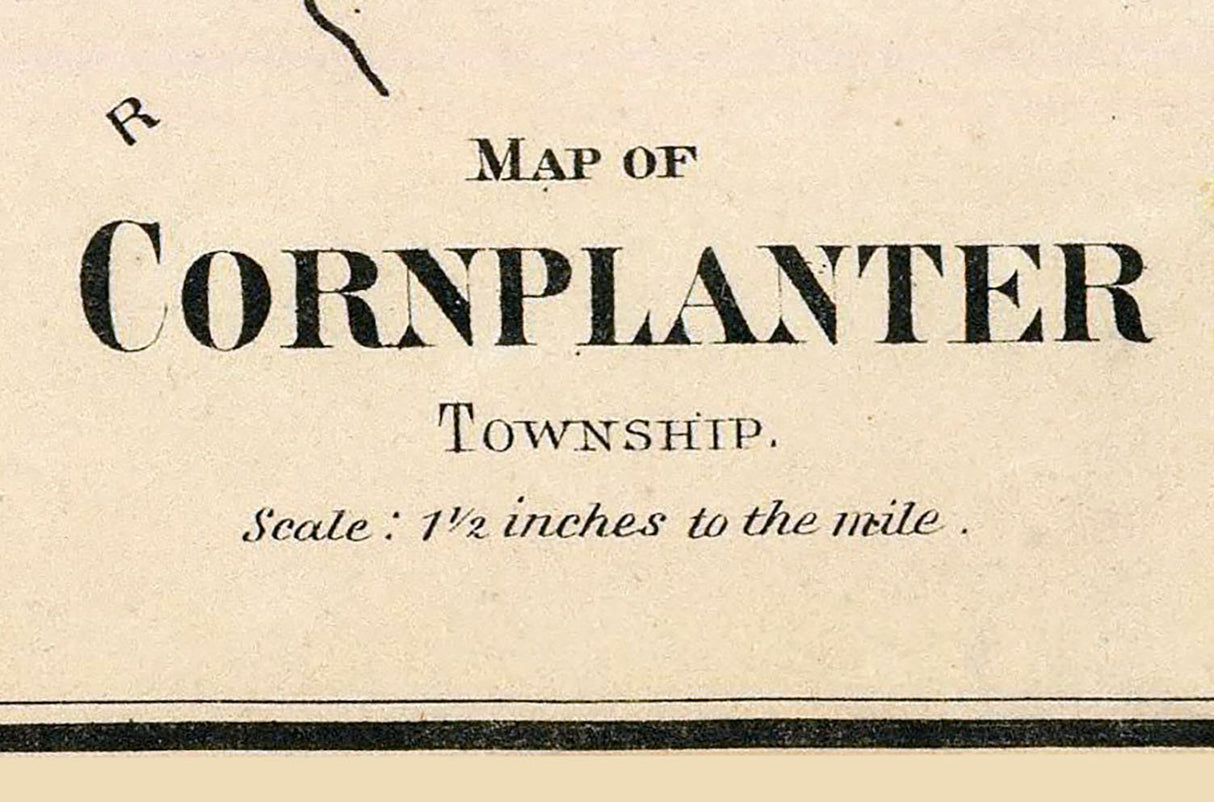 1865 Map of Cornplanter Township Venango County Pennsylvania Oil Region