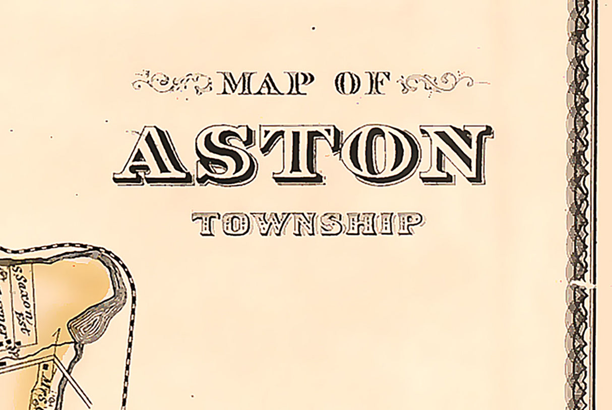 1875 Map of Aston Township Delaware County Pennsylvania