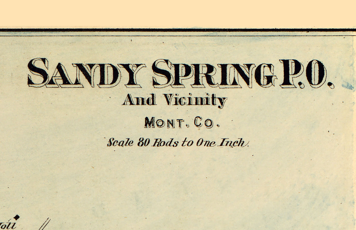 1879 Map of Sandy Spring and Brookville Montgomery County Virginia